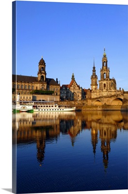 Elbe River and Old Town skyline, Dresden, Saxony, Germany