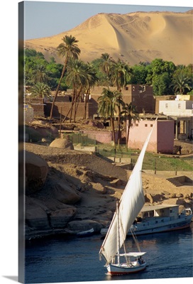 Elephantine Island from the Old Cataract Hotel, Aswan, Egypt, North Africa, Africa