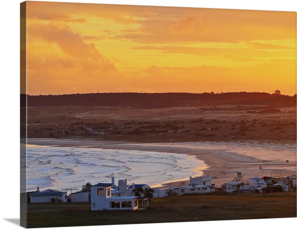 Elevated view of the Cabo Polonio at sunset, Rocha Department, Uruguay, South America