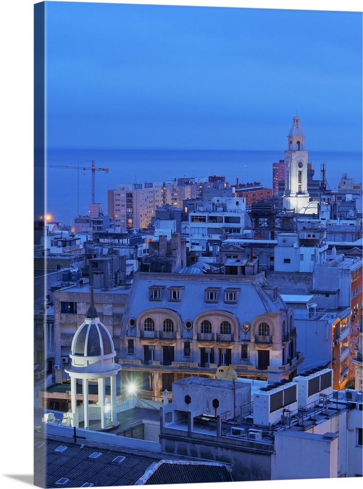 Elevated view of the Old Town, Montevideo, Uruguay, South America