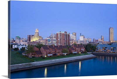 Erie Basin Marina and city skyline, Buffalo, New York State