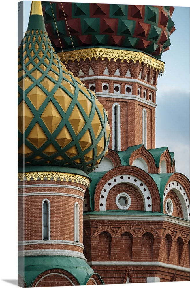 Exterior detail of St. Basil's Cathedral, Red Square, UNESCO World Heritage Site, Moscow, Moscow Oblast, Russia, Europe
