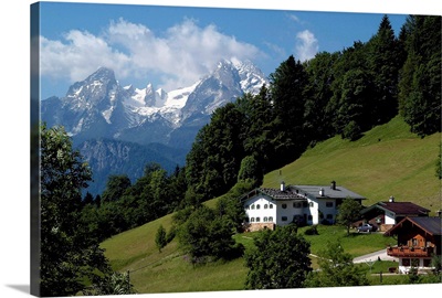 Farm near Maria Gern and Watzmann, Berchtesgadener Land, Bavaria, Germany, Europe