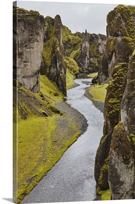 Fathrijargljufur Gorge, Near Kirkjubaejarklaustur, Near The South Coast Of Iceland