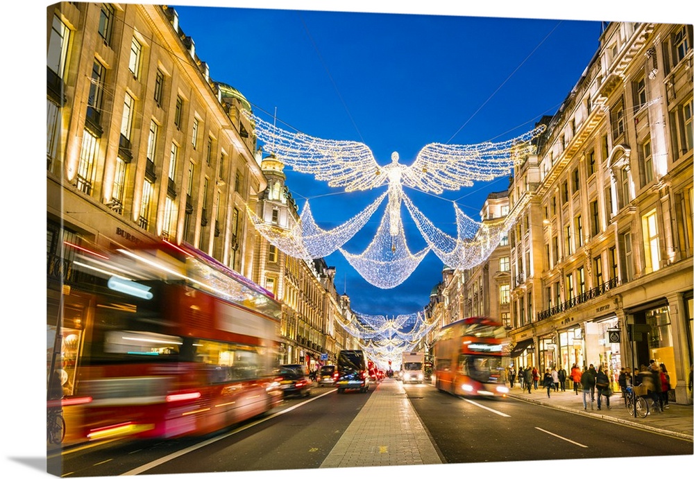 Festive Christmas lights in Regent Street in 2016, London, England, United Kingdom, Europe