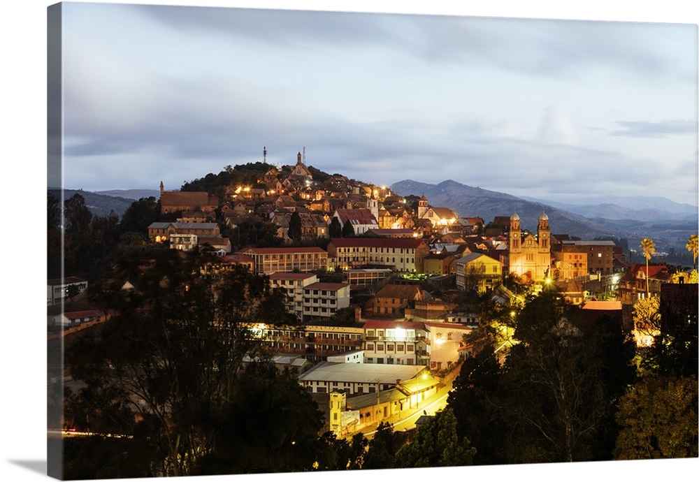 Fianarantsoa Haute Ville in the evening, central area, Madagascar, Africa