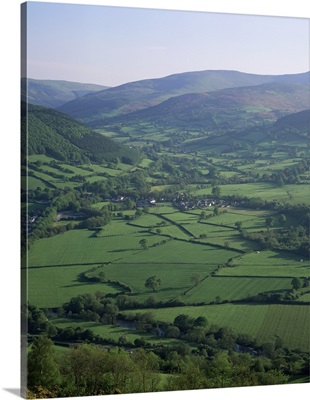 Fields in the valleys, near Brecon, Powys, Wales, United Kingdom