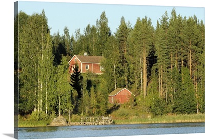 Finnish summer house on a wooded island, Finland, Scandinavia