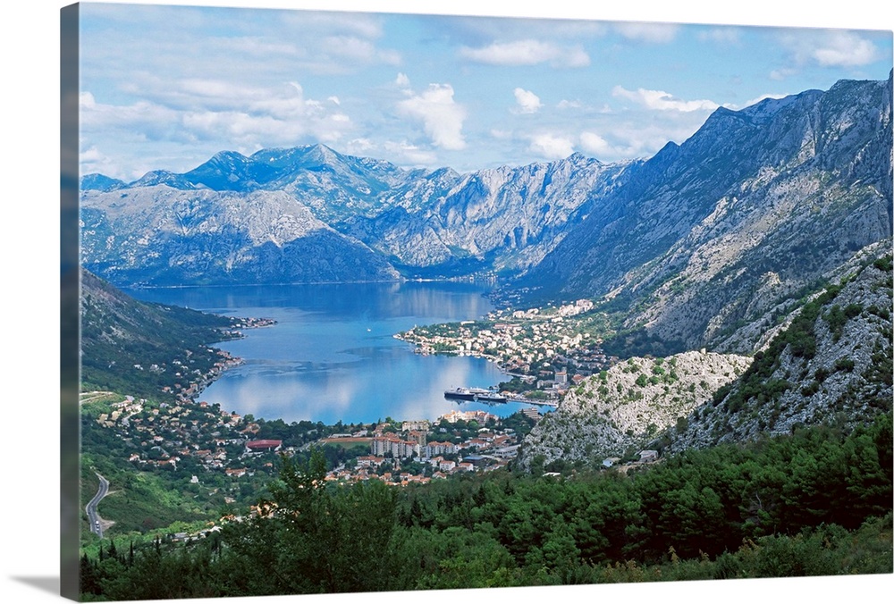Fjord and town of Kotor, northern Montenegro
