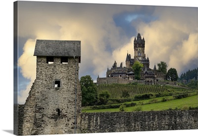 Former Imperial Castle Overlooking The City Of Cochem, Rhineland Palatinate, Germany