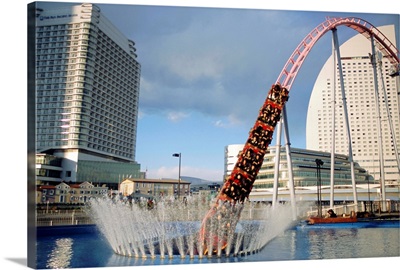 Funfair rollercoaster, Minato Mirai, Yokohama, Japan