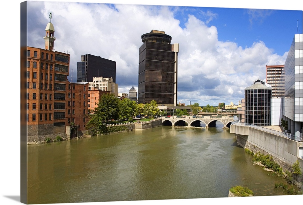 Genesee River and skyline, Rochester, New York State