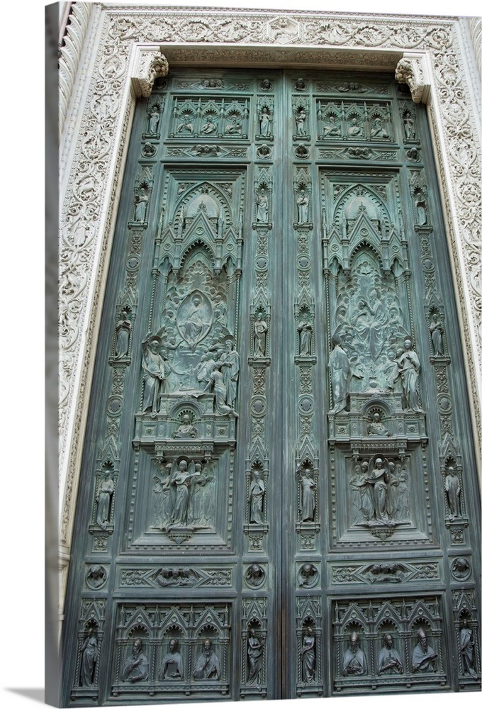 Ghiberti's door, the gates of paradise, Florence, Tuscany, Italy Wall