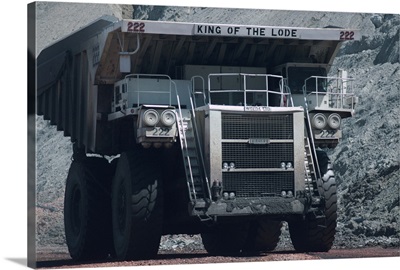 Giant truck hauling coal in the Black Thunder Opencast Coal Mine, Wyoming, USA