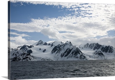Glacier and coastline Spitsbergen, Svalbard, Norway, Scandinavia, Europe