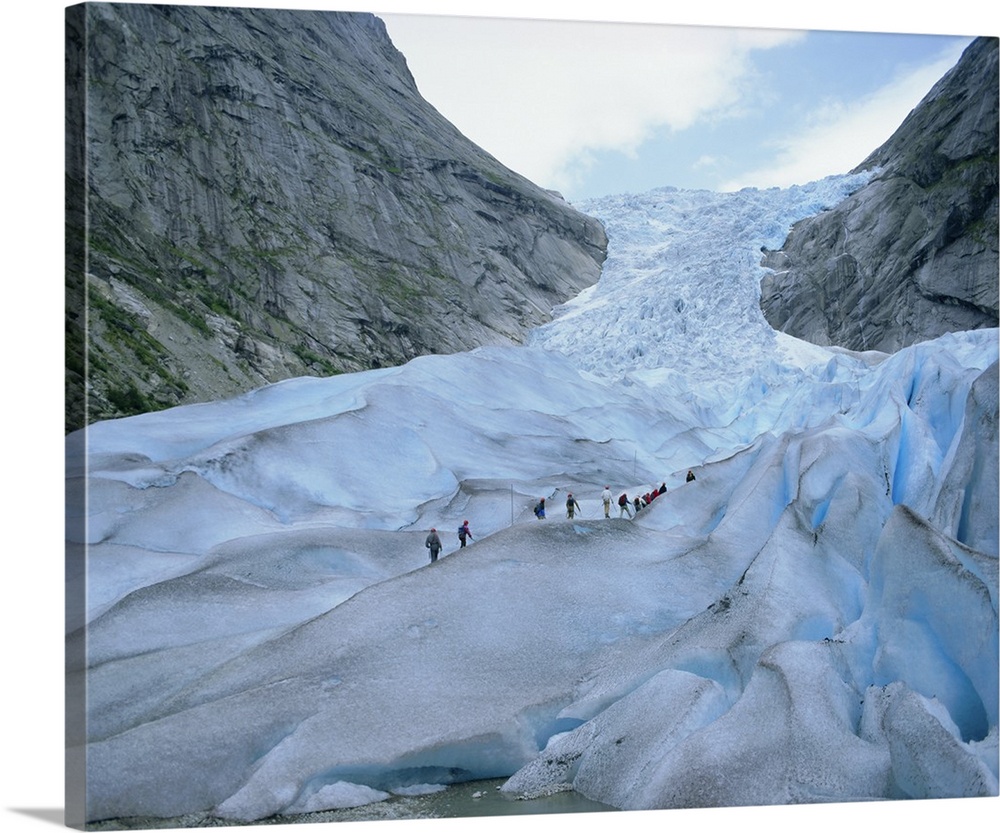 Glacier climbing tour, Briksdalsbreen Glacier, Western Fjords, Norway, Scandinavia
