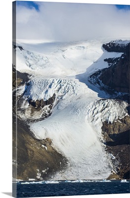 Glacier on Brown Bluff huge volcanic basalt, Tabarin Peninsula, Antarctica