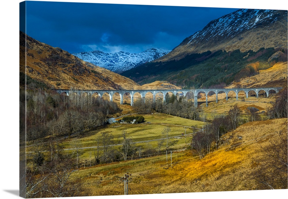 View of The Glenfinnan Viaduct a Railway Viaduct on the West Highland Line in Glenfinnan, Inverness-shire, Scotland, Unite...