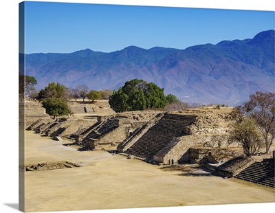 Gran Plaza Seen From South Platform, Monte Alban Archaeological Site, Oaxaca, Mexico