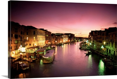 Grand Canal at dusk, Venice, Veneto, Italy