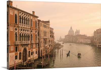 Grand Canal, Winter Fog, Morning, Santa Maria Della Salute, Venice, Veneto, Italy