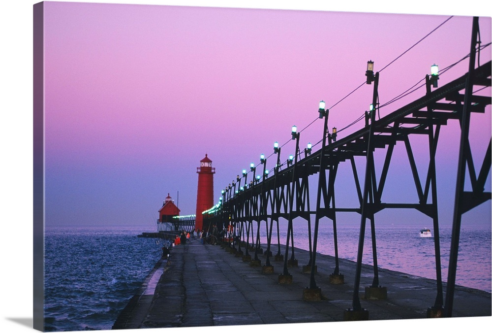 Grand Haven Lighthouse On Lake Michigan Grand Haven Michigan Wall Art Canvas Prints Framed Prints Wall Peels Great Big Canvas