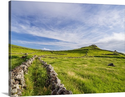Green fields on the Island, Corvo, Azores, Portugal, Atlantic