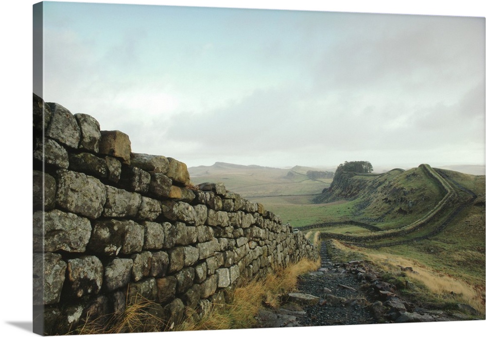 Hadrian's Wall, towards Crag Lough, Northumberland England, UK