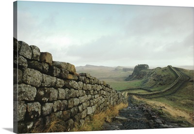Hadrian's Wall, towards Crag Lough, Northumberland England, UK