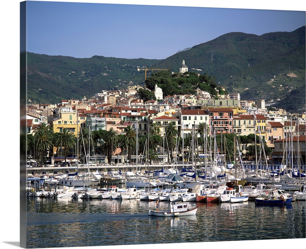 Harbour and town, San Remo, Italian Riviera, Liguria, Italy