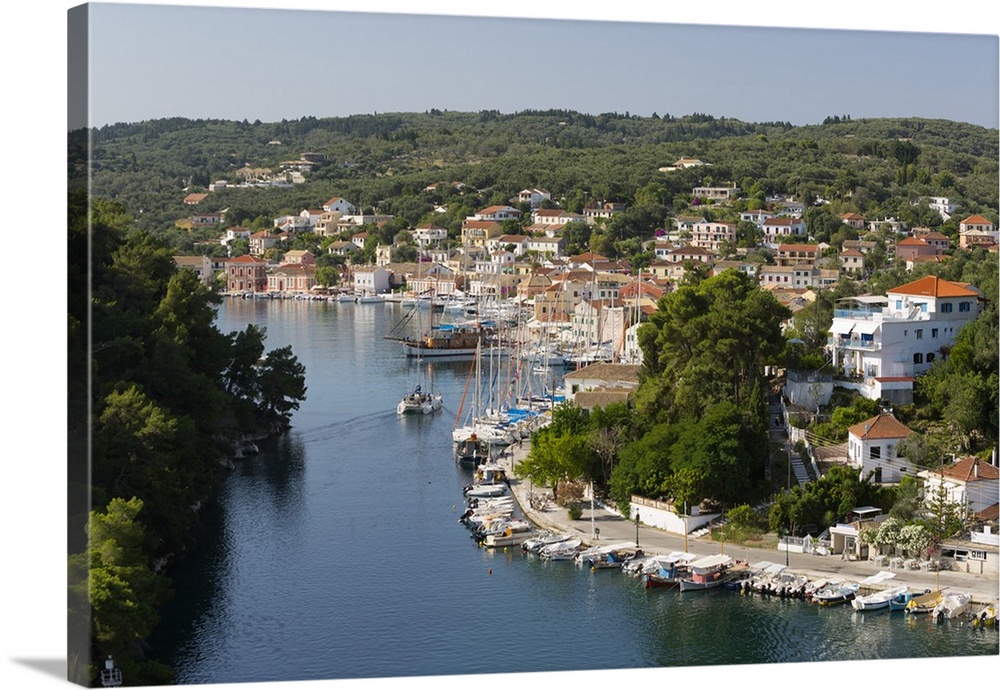 Harbour of Gaios town, Paxos, Ionian Islands, Greek Islands, Greece, Europe