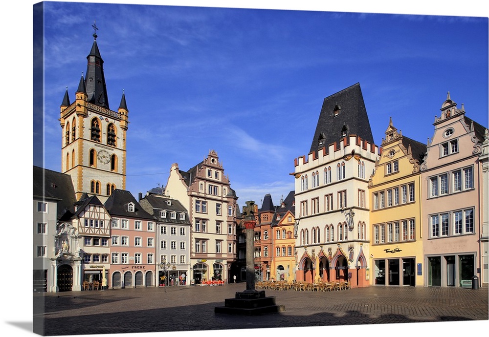 Hauptmarkt, Main Market Square, with St. Gangolf Church and Steipe Building, Trier, Moselle River, Rhineland-Palatinate, G...