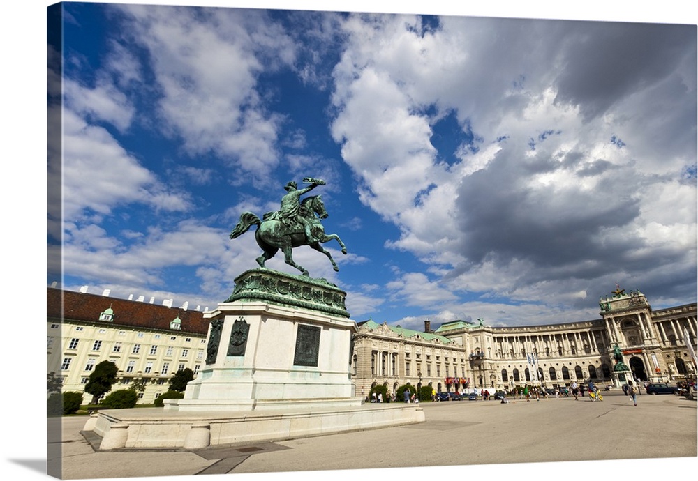 Heldenplatz, Hofburg, Neue Burg section, equestrian statue of Archduke Charles of Austria, Duke of Teschen, Vienna, Austria