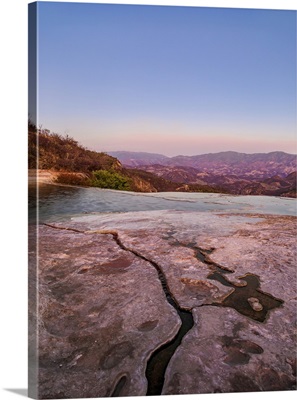 Hierve El Agua Pool At Dusk, San Lorenzo Albarradas, Oaxaca, Mexico