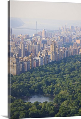 High angle view of Upper West Side and Central Park, Manhattan, New York City, New York