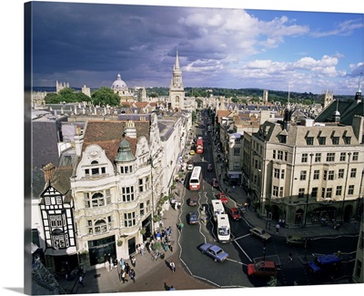 High Street from Carfax Tower, Oxford, Oxfordshire, England, UK