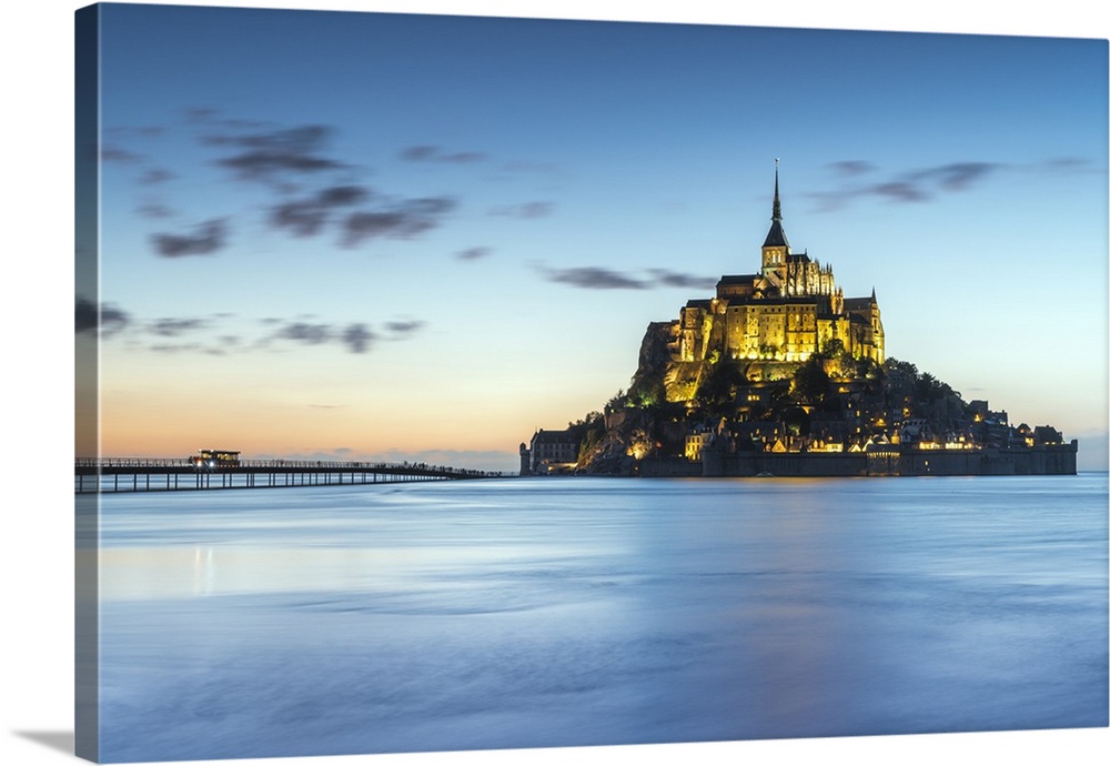 High tide at dusk, Mont-Saint-Michel, Normandy, France