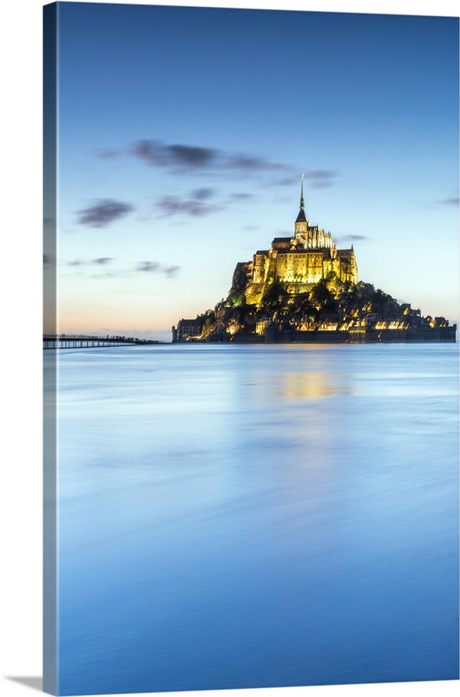 High tide at dusk, Mont-Saint-Michel, Normandy, France