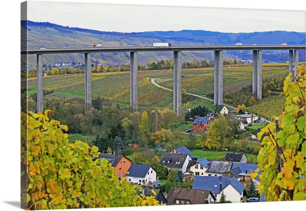 Highway Bridge of Highway A1 near Fell, Moselle Valley, Rhineland-Palatinate, Germany