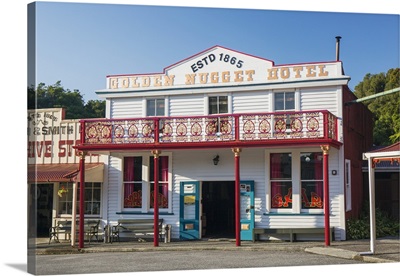 Historic building evoking the west coast's gold-mining past, New Zealand