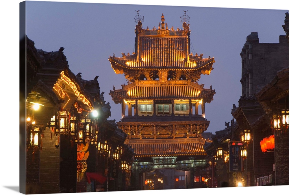 Historic city watch tower, Pingyao, UNESCO World Heritage Site, Shanxi Province, China, Asia.