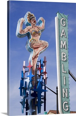 Historic Lucky Lady neon sign on Fremont Street, Las Vegas, Nevada
