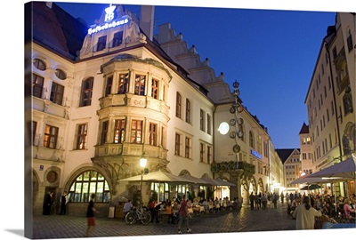 Hofbrauhaus restaurant at Platzl square, Munich, Bavaria, Germany