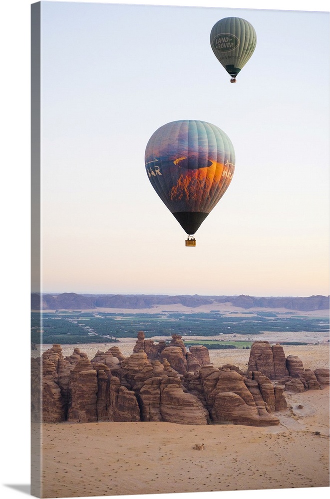Hot air balloon flight over Hegra site and around with Hero Balloon Flights Saudi Operator, AlUla, Medina Province, Saudi ...