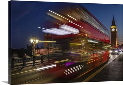 Houses Of Parliament With Big Ben And Westminster Bridge, London, England