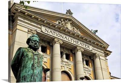 Ibsen statue in front of the National Theatre, Oslo, Norway, Scandinavia
