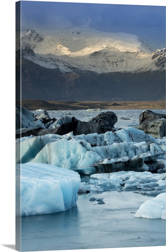 Icebergs in the Jokulsarlon glacial lake in Vatnajokull National Park in southeast Iceland, Polar Regions