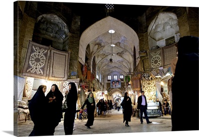 Inside The Galleries Of The Great Bazaar Of Isfahan, Iran, Middle East