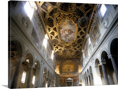 Interior of the church of San Clemente, Rome, Lazio, Italy, Europe