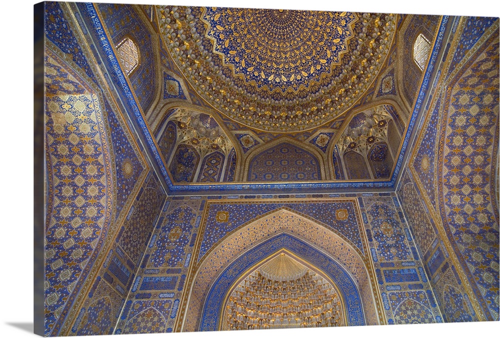 Interior of Tilla Kari Medressa at the Registan, Samarkand, Uzbekistan